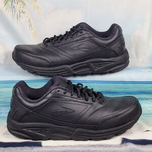 Brooks Addiction Walker 2 Black Leather Walking Shoes Womens 9 2E Extra Wide
